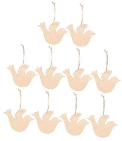 Tofficu 20 Stück Holzvogel-ornamente Bastelausschnitte Unlackierte Pfirsichform Dekorationen Für Hochzeit Geburtstag Weihnachten