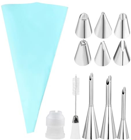 12 Pcs Piping Tips Set - Icing Nozzles for Donuts, Cupcakes, Eclairs, Pastries & Cakes