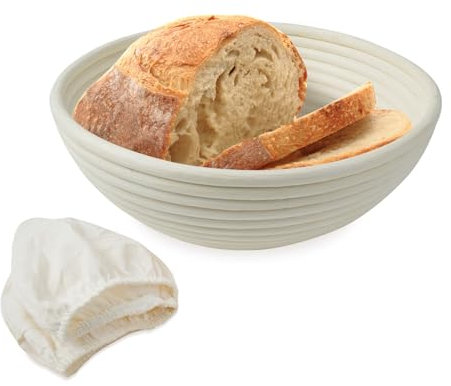 Silikon Gärkörbchen Set (2 Stück),Brotformen Oval & Rund,BPA-frei, Leichtes Entformen & Faltdesign, Für Sauerteigbrot & Pizza,Ofen/Mikrowelle, Spülmaschinenfest & Schimmelresistent