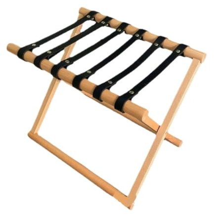 GOOPEEG Porte-Valise Pliant, Support De Valise Pliable Porte-Bagages en Bois De Hêtre Chambre D'hôtel Support De Rangement De Bagages Porte Valise pour Chambre