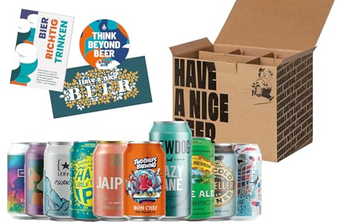 Craft Beer Paket Dose - 10 internationale Premium Biere, Bier Geschenk Paket, Geschenke für Männer, Tasting für Zuhause, Craftbeer Geschenkpaket, Vatertagsgeschenk, inkl. 2,50€ Mehrwegpfand