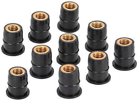10pcs Well Dado M6x0,8 Mm in Gomma in Gomma in Ottone in Ottone per Motociclette Isolamento per Vibrazione del Corpo