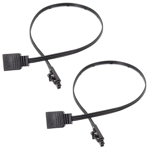 Newyuan 2PCS For Corsair 4 Pin RGB to Standard 5V 3 Pin ARGB Adapter Connector RGB Cable 25cm Extension Cord PVC