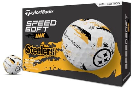 TaylorMade Golf Speed Soft Ink NFL Pittsburgh Steelers Dozen