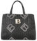 Laura Biagiotti Borsa Donna in Paglia Intrecciata, Dimensioni 31x25x14 cm, 3 Scomparti, con Tracolla Removibile Linea JULIE Art: LB25S-110-1 (NERO)