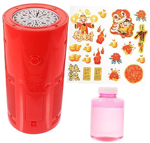 Warmhm Feuerwerksblasenmaschine Kinderblasenmacher Kinderspielzeug Automatische Seifenblasenmaschine Blasen-feuerwerksmaschine Seifenblasenmaschine Elektrisch Geburtstagsgeschenk Rot Abs