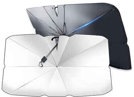 Faltbare Sonnenschutz Auto Für Windschutzscheibe - Einfach Zu Bedienen, 135 x 73cm Sonnenschirm Auto Uv-Schutz, Hitzeschutz, Sonnenschutz Windschutzscheibe Innen Für Viele Automodelle, Suvs Und Lkws