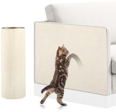 Adiwo Alfombrillas Rascador para Gatos, 200 x 40 cm Tapete Autoadhesivo para Rascar Gatos, Tamaño Recortable DIY Tapete Rascador para Gatos, Reemplazo de Torres para Gatos, Protege Carpets y Sofás