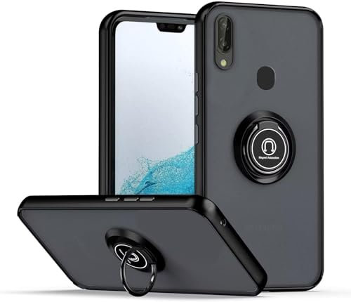 Movilear Funda Carcasa para Huawei P20 Lite 4G / Nova 3E 4G, Antigolpes con Soporte de Anillo, TPU + PC Translucido Anti- Arañazos Negro Fant