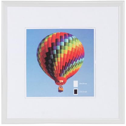 IDEAL TREND Bilderrahmen mit Klarglas quadratisch fotorahmen Kunststoff Posterrahmen Vintage Collage Picture Frame New Lifestyle: Farbe: Weiß | Format: 20x20