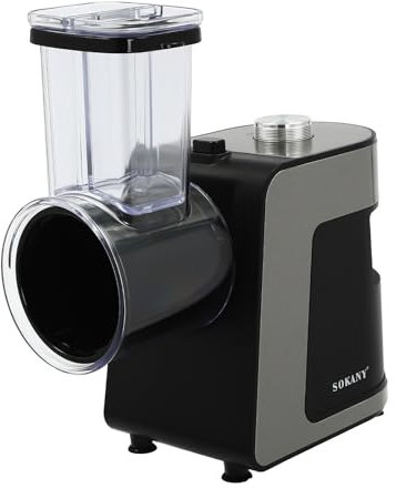 HOARLICN Gemüseschneider Elektrisch, 1000W Gemüsehobel Spiralschneider Elektrisch mit 10 Klingen and Großer Einfüllstutzen Anti-Rutsch-Boden für Schneiden und Zerkleinern