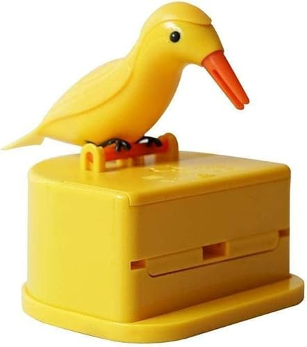 Woodpecker Zahnstocherspender, niedlicher Vogel-Zahnstocherspender, Vogelförmige automatische Zahnstocherboxen, Teleskop-Zahnstocherbox, Neuheit, automatischer Zahnstocherhalter für Familien, Hotels