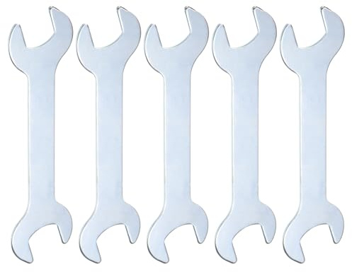QUARKZMAN Doppel 13x14mm Maulschlüssel Metrischer 15 Grad D 1,5 mm 5 Stück | Dünner Gabelschlüssel Verzinkter Schraubenschlüssel für Auto Möbelmontage Haushalts Reparaturen
