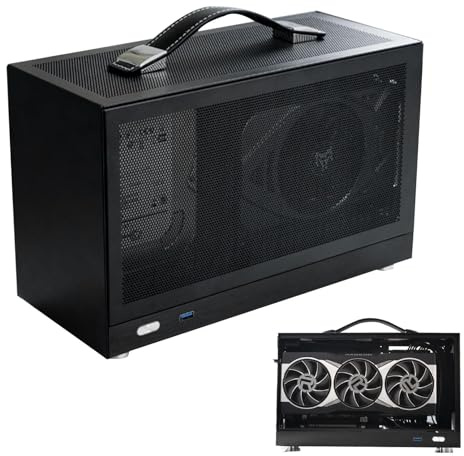 Mini ITX PC Enclosure – Compact Desktop Case, Slim Design, Tool-Free Drive Installation, Ventilated Mesh Panels | Small Form Factor Holder for Rigs Media Center Setups