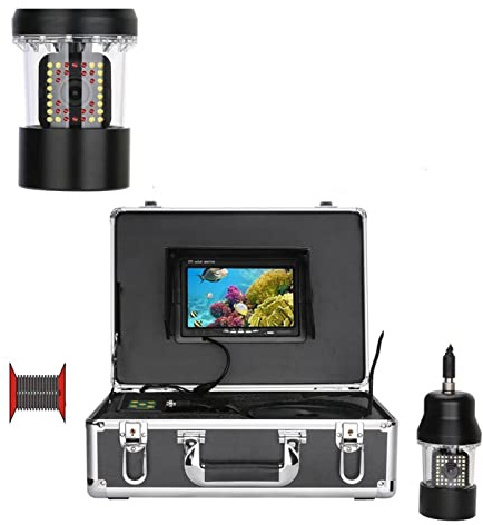 7 Inch DVR Recorder 20m/50m/100m Underwater Fishing Video Camera Fish Finder IP68 Waterproof 38 LEDs 360 Degree Rotating Camera Compact Size(F8200DB-2L-100m)