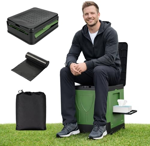 Portable Camping Toilet for Adults, Outdoor Lightweight Foldable Toilets, Compact Outdoor Travel Potty for Car, Boat, Hiking, Beach, Fishing, Festivals & Picnics