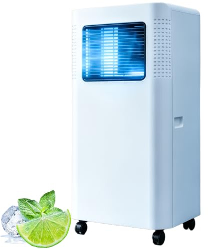 Climatiseur Portable 8000 BTU, Climatiseur Mobile Silencieux 3 en 1 avec Déshumidificateur et Ventilateur - Écran LED, Minuterie 24H, Télécommande et Kit de Fenêtre pour Maison et Chambre