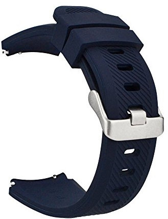 MroTech 22mm Armband kompatibel für Samsung Gear S3 Frontier Classic, Galaxy Watch 46mm Silikonarmband Uhrenarmband für Fossil Herren, Pebble Time, Moto 360 2 46mm, LG G Watch -silikon Dunkelblau