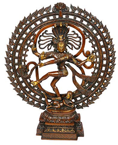 Artvarko Natraj tanzendes Idol Murti aus Messing, Metall, groß, Om Nataraja Shiva, Statue für Heimdekoration, Mandir-Tempel, Schaustück, Zubehör, Höhe 60 cm