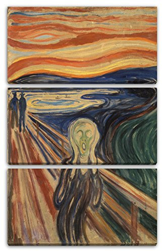 Printed Paintings Leinwand 3-teilig(80x120cm): Edward Munch - Der Schrei (1910)