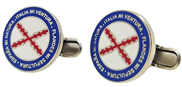 Gemelolandia | Gemelos para Camisa Tercios España Mi Natura Italia mi Ventura Flandes mi Sepultura Gemelos Originales para Camisas | para Hombres y Niños | Regalos para Bodas y Comuniones