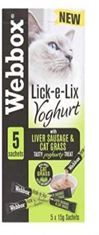 Webbox Lick-E-Lix Liver Sausage & Cat Grass Cat Treat 5Pk -Reward Delight Kitten (1X)