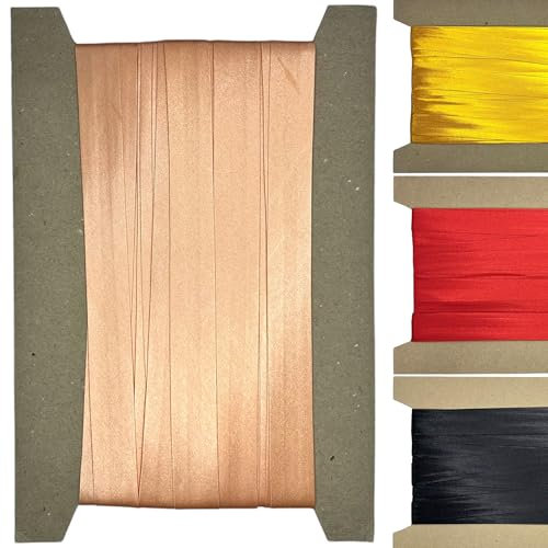 Roban Fashion 10m Satin Schrägband zum Nähen gefalzt 30mm breit Pfirsichfarbe