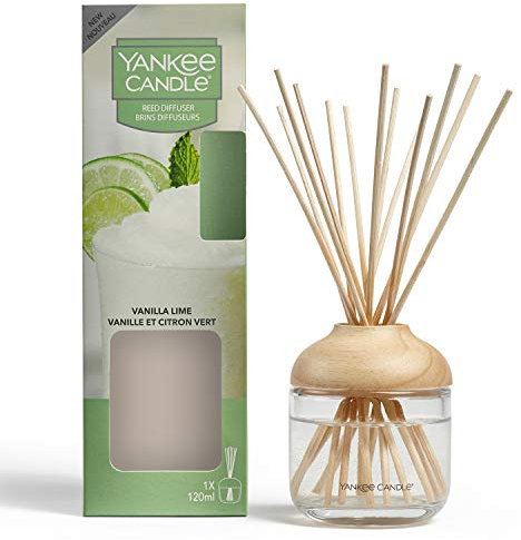 Yankee Candle Reed Aroma Diffusor, Vanilla Lime, 120 ml, bis zu 10 Wochen anhaltender Duft, 24,1cm