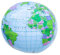 Oblique Unique Erde Globus Weltkugel aufblasbar Topografischer Wasserball Strandball Beachball Wasserspielzeug Badespielzeug für Pool Strand 35 cm Sommer Badespaß Kinderzimmer Deko