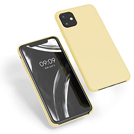 kwmobile Cover per Apple iPhone 11 Custodia - Back Case per Smartphone in Silicone TPU - Protezione Gommata - crema chiaro