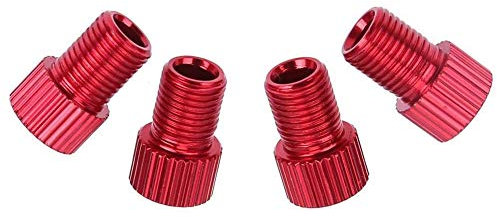 Vektenxi 4 unids Presta a Shrader Bicicleta Carretera Válvula Adaptador Convertidor Rojo Cómodo Y Práctico