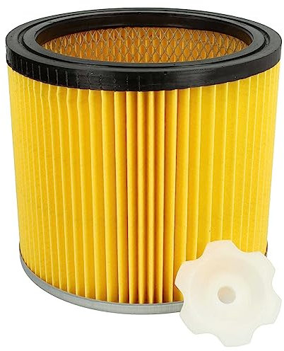 vhbw filtre plissé compatible avec Bosch GAS 12-30 F Professional, PAS 1000, PAS 11-25, PAS 11-25 F, PAS 12-50 F aspirateur - noir/argenté/jaune