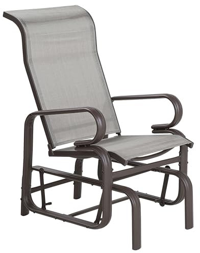 Moderner Garten-Schaukelstuhl braun aus Aluminium Polyester Bespannung Borgio