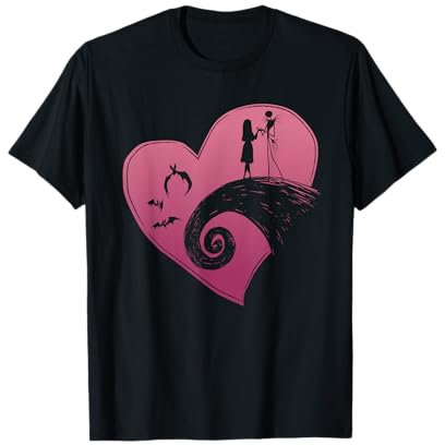 Disney The Nightmare Before Christmas Jack and Sally Heart T-Shirt