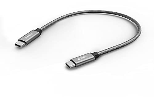 CBUS - Braided USB-C to C Fast Charging Heavy-Duty Cable for iPad Air (2020), iPad Pro (2018/2020/2021), Samsung Galaxy Tab S7, S7 FE, S7+, S6 Lite, and Active Pro. (25cm, Grey)