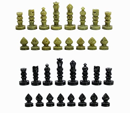 StonKraft Steinschachfiguren Schachfiguren Schachmünzen (7,6 cm König) | Schachzubehör