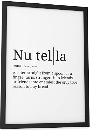 Papierschmiede® Definition Nutella (English), A4 Poster für Wohnzimmer, Schlafzimmer, Küche, Esszimmer, Wandbild Geschenk Wanddeko Spruch - ohne Rahmen