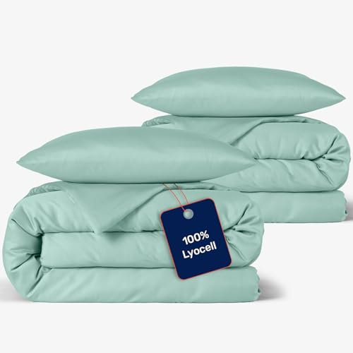 twenty:three Lyocell Bettwäsche (2X) 135x200 + (2X) 40x80 Mint Green - 4-teilig - 100% Tencel - Gewonnen aus Eukalyptus - Hochwertig - Nachhaltig - Atmungsaktiv - Luxus - Hypoallergen