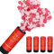Konfettikanone, Party Popper, Konfetti Kanone Biologisch Abbaubar, 4 Stück Papier Konfetti Shooter für Hochzeit, Geburtstag, Weihnachten, Babyparty, Party-Zubehör (100% POP) (Rot)