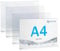 SPRINTIS T-Aufsteller für Inhalt A4 Querformat, transparenter Tischaufsteller im 4er Set, Prospekthalter in T-Form (DIN A4 Querformat)