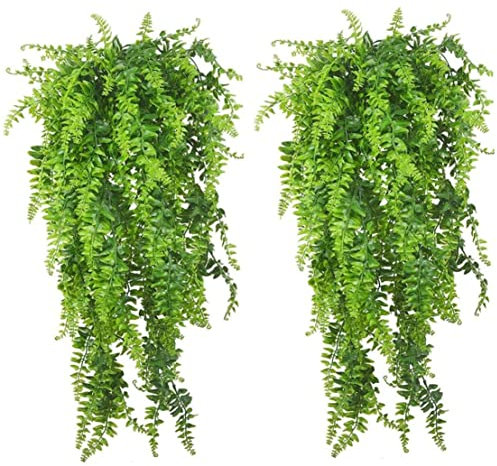 Liummrcy Artificial Reptile Plants Hanging Fake Vines Boston Climbing Terrarium Plant With Suction Cup For Bearded Dragons Lizards Snake Pets Hermit Crab And Tank Habitat Decorations (2 Pack)