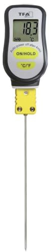 TFA Dostmann Digitales Einstichthermometer, 31.1063.01, ideal für Flüssigkeiten, Laboranwendungen, extra-dünnner Spitze, hohe Genauigkeit, weiß