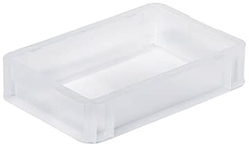 PROREGAL Transparenter Eurobehälter BasicLine mit geschlossenem Griff | HxBxT 7x20x30cm | 2,9 Liter | Eurobox, Transportbox, Transportbehälter, Stapelbehälter