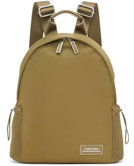 Calvin Klein Damen for Women – Nylon Water-Resistant Backpack, 5 Pockets Jessie Organizational Rucksack, Olivenzweig, Einheitsgröße (5er Pack)