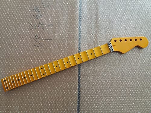 CAZARU 1 Stück 24 Bünde Gelb Polieren Full Scalloped Maple Strat Gitarrenhals Ersatzteile