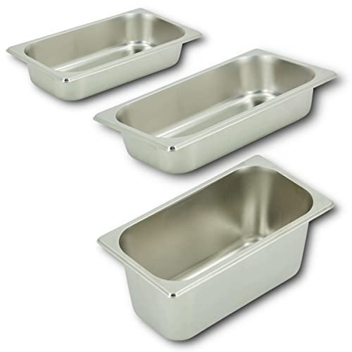 HOOZ GN Behälter 1/3 Edelstahl, 100 mm Höhe Wärmebehälter für Speisen, lebensmittelechter Gastronormbehälter, Abtropfen oder als Gareinsatz, Hitzebeständiger Gastro Behälter