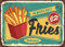 Metall-Blechschild „Pommes Frites“ in roter Box, Vintage-Fast-Food. Höhlendekor Alkohol Home Bar Retro Vintage