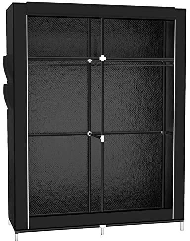 RELOVE Armadietto portaoggetti pieghevole – guardaroba in tessuto non tessuto con chiusura a cerniera – armadio da campeggio, 105 x 45 x 170 cm