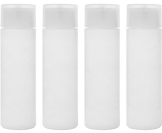 4 Pcs Travel Bottles for toiletries 50ml , Empty Refillable Squeeze Bottle with Flip Cap, Clear Plastic Makeup Cosmetic Toiletries Containers Bottles for Travel Shampoo Lotion Toiletries Bottles