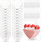 YancLife 50 Pcs Dessert Cups, 80ml Plastic Dessert Pots with Spoons, Heart to Heart Rectangle Clear Mini Cup Reusable Serving Dessert Bowl for Wedding, Birthday Parties Cheesecake Desserts(7.5 x 7cm)